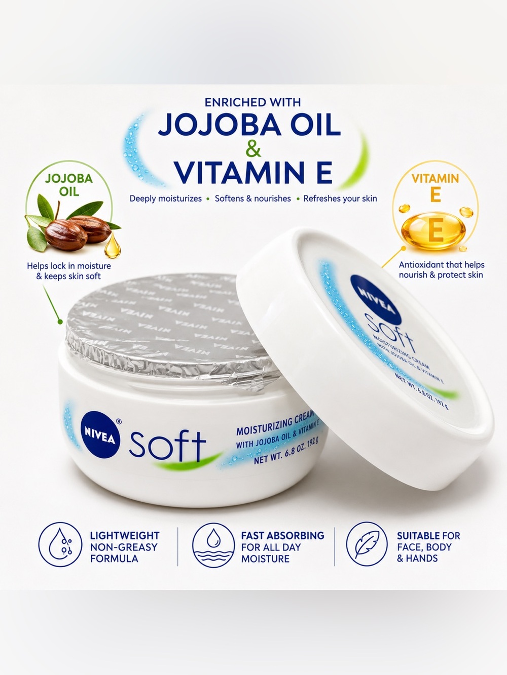 NIVEA Soft Moisturizing Cream — White - Picture 3 of 4